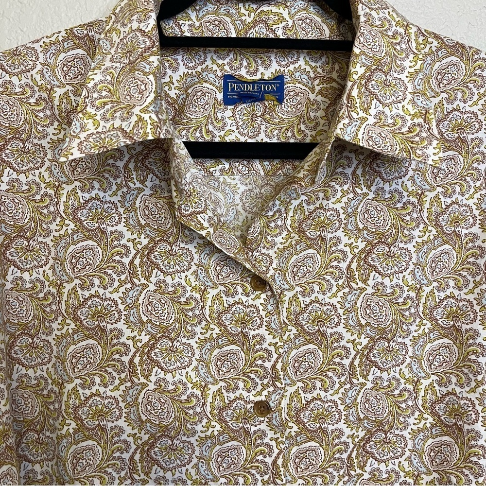 Pendleton Paisley Button-Down Shirt With Pockets Size Women's 14